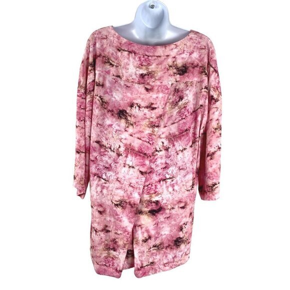 Soft Surroundings Abilene Top Women's Medium 3/4 Sleeve Pink Printed Rayon Blend - Picture 5 of 10